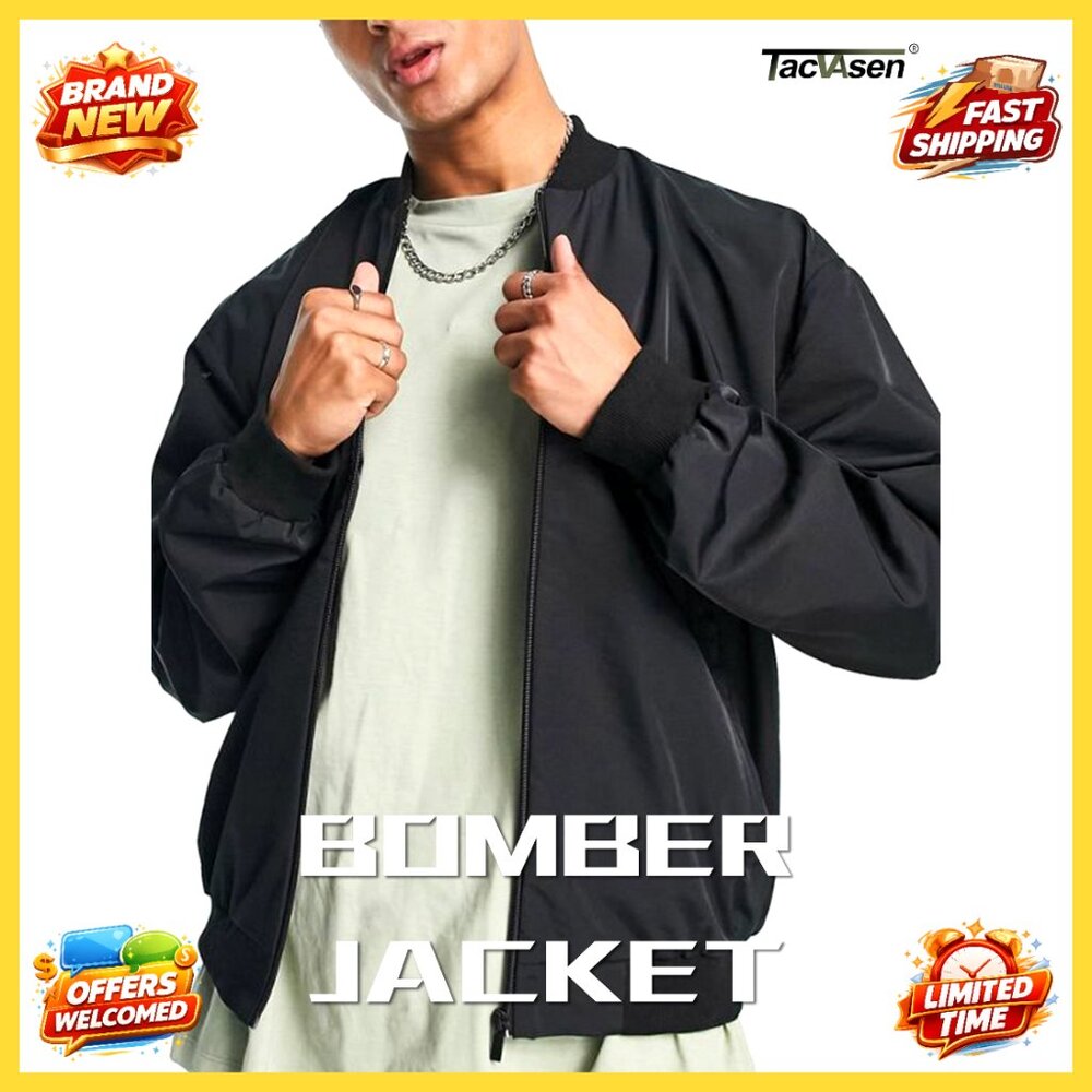 Lightweight Bomber Jacket Stylish Windbreaker Cas… - image 7